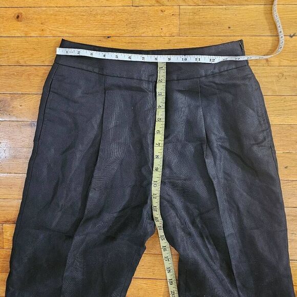 J. Crew Navy Wide Leg Cropped Linen Pants Size 4 - Picture 8 of 9